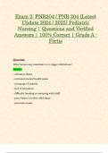 Exam 2: PNR204 / PNR 204 (Latest Update 2024 / 2025) Pediatric Nursing | Questions and Verified Answers | 100% Correct | Grade A - Fortis