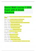 Saxon Math course 3 2024 Exam with A Grade Solutions 