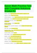 Saxon Math Practice Test with Complete Solutions Graded A+