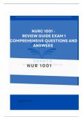 NURC 1001 - Review Guide Exam 1 Comprehensive Questions and Answers 100% Accuracy 