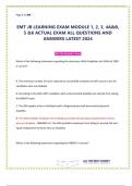 EMT JB LEARNING EXAM MODULE 1, 2, 3, 4A&B, 5 &6 ACTUAL EXAM ALL QUESTIONS AND ANSWERS LATEST 2024