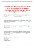 NSG530 / NSG 530 Exam 2 (Latest 2024 / 2025): Advanced Pathophysiology | Questions and Verified Answers | 100% Correct | Grade A - Wilkes