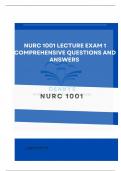 Nurc 1001 Lecture Exam 1 Comprehensive Questions and Answers 100% Accuracy