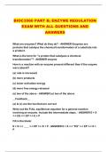 BIOC3560 PART B; ENZYME REGULATION EXAM WITH ALL QUESTIONS AND ANSWERS