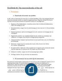 the macromolecules of the cell (HS 3)