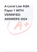 A-Level Law AQA Paper 1 WITH VERRIFIED ANSWERS 2024