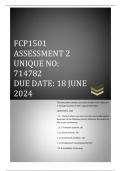 FCP1501 ASSESSMENT 2 DUE 18 JUNE 2024. This document contains accurate answers from Question 1 through Question 5 with a guaranteed pass.  QUESTION 1  [20]    1.1.  Think of where you live currently and briefly explain how each of the following factors in