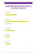 SLHS 340 Questions and Answers |  New One | Grade A+