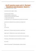 ALAT practice exam unit 4 / Revised Questions and Answers / Sure A +