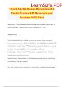 TExES AAFCS Human Development & Family Studies 8-12 Questions and Answers 100% Pass