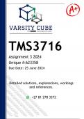 TMS3716 Assignment 3 (DETAILED ANSWERS) 2024 - DISTINCTION GUARANTEED