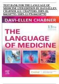 TEST BANK For The Language of Medicine 12th Edition by Davi-Ellen Chabner, Verified Chapters 1 - 22, Complete Newest Version