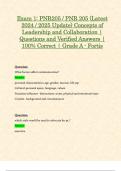 Exam 1: PNR205 / PNR 205 (Latest 2024 / 2025 Update) Concepts of Leadership and Collaboration | Questions and Verified Answers | 100% Correct | Grade A - Fortis