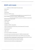 NCSF unit 4|104 exam  Q and A| Success Guaranteed|42 Pages |A+