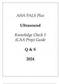 AHA PALS Plus Ultrasound Knowledge Check 1 (CAA Prep) Guide Q & S 2024