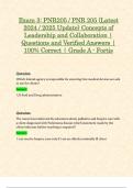 Exam 3: PNR205 / PNR 205 (Latest 2024 / 2025 Update) Concepts of Leadership and Collaboration | Questions and Verified Answers | 100% Correct | Grade A - Fortis