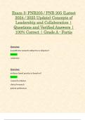 Exam 3: PNR205 / PNR 205 (Latest 2024 / 2025 Update) Concepts of Leadership and Collaboration | Questions and Verified Answers | 100% Correct | Grade A - Fortis