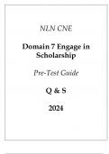 NLN CNE Domain 7 Engage in Scholarship Pre-Test Guide Q & S 2024