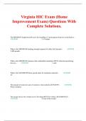 Virginia HIC Exam (Home Improvement Exam) Questions With Complete Solutions.