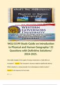 WGU D199 Study Guide on Introduction to Physical and Human Geography/ 33 Questions with Definitive Solutions/ 2024-2025. 