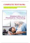 COMPLETE TEST BANK:   For Maternity And Pediatric Nursing 4th Edition, Kindle Edition By Susan Ricci (Author) Latest Update 