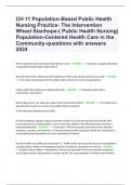 CH 11 Population-Based Public Health Nursing Practice- The Intervention Wheel Stanhope-( Public Health Nursing) Population-Centered Health Care in the Community-questions with answers 2024