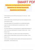 Arkansas Jurisprudence Examination Questions for Dental Assistants Questions and Answers