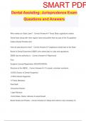 Dental Assisting: Jurisprudence Exam Questions and Answers