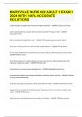 MARYVILLE NURS 620 ADULT 1 EXAM 1 2024 WITH 100% ACCURATE SOLUTIONS