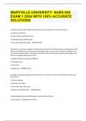 MARYVILLE UNIVERSITY  NURS 620  EXAM 1 2024 WITH 100% ACCURATE SOLUTIONS