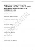 FORMULAS FOR ACCUPLACER ADVANCED ALGEBRA AND FUNCTIONS QUESTIONS AND ANSWERS WITH SOLUTIONS 2024