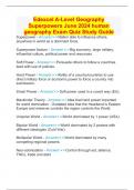 Edexcel A-Level Geography Superpowers June 2024 human geography Exam Quiz Study Guide