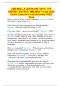 EDEXCEL A LEVEL HISTORY: THE BRITISH EMPIRE: THE NAVY June 2024 Exam Questions and Answers 100% Pass