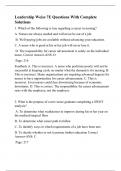 Leadership Weiss 7E Questions With Complete Solutions.