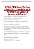 NASM PES Exam Review 2024/2025 Questiions With Verified And Updated Answers A Graded