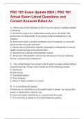 PSC 101 Exam Update 2024 | PSC 101  Actual Exam Latest Questions and  Correct Answers Rated A+