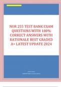 NUR 255 TEST BANK EXAM Questions With 100% Correct Answers with Rationale BEST GRADED A+