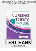 Test Bank for Nursing Today: Transition and Trends, 11th Edition (Zerwekh, 2023), Chapter 1-26 | All ChaptersTest Bank for Nursing Today: Transition and Trends, 11th Edition (Zerwekh, 2023), Chapter 1-26 | All Chapters