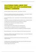 CALIFORNIA FARM LABOR TEST QUESTIONS 2024 WITH GUARANTEED CORRECT ANSWERS