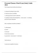 Personal Finance Final Exam Study Guide 2024