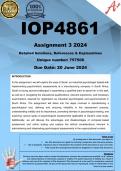  IOP4861 Assignment 3 (COMPLETE ANSWERS) 2024 (757506)- DUE 20 June 2024