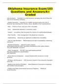 Oklahoma Insurance Exam/183 Questions and Answers/A+ Graded