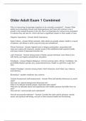 Older Adult Exam 1 Combined Questions and Answers