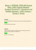 Exam 1: PNR206 / PNR 206 (Latest 2024 / 2025 Update) Medical-Surgical Nursing II | Questions and Verified Answers | 100% Correct | Grade A - Fortis