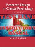  Research Design in Clinical Psychology 5th Edition by Alan Kazdin TEST BANK