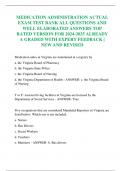 MEDICATION ADMINISTRATION ACTUAL EXAM TEST BANK ALL QUESTIONS AND WELL ELABORATED ANSWERS TOP RATED VERSION FOR 2024-2025 ALREADY A GRADED WITH EXPERT FEEDBACK | NEW AND REVISED