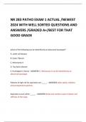 NR 283 PATHO EXAM 1 ACTUAL /NEWEST 2024 WITH WELL SORTED QUESTIONS AND ANSWERS /GRADED A+/BEST FOR THAT GOOD GRADE   