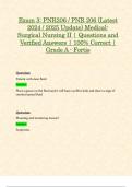 Exam 3: PNR206 / PNR 206 (Latest 2024 / 2025 Update) Medical-Surgical Nursing II | Questions and Verified Answers | 100% Correct | Grade A - Fortis