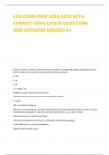 CSO EXAM PREP 2024-2025 WITH  CORRECT 100% LATEST QUESTIONS  AND ANSWERS GRADED A+