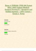 Exam 4: PNR206 / PNR 206 (Latest 2024 / 2025 Update) Medical-Surgical Nursing II | Questions and Verified Answers | 100% Correct | Grade A - Fortis